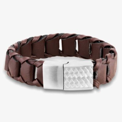 Bourne and Wilde Mens Dark Brown Wide Leather Bracelet OSB-2356SBN