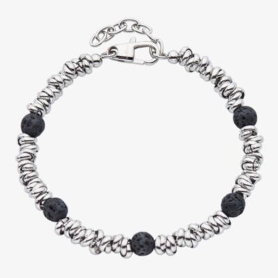 Unique Stainless Steel Lava Stone Chain Bracelet LAB-279/21CM
