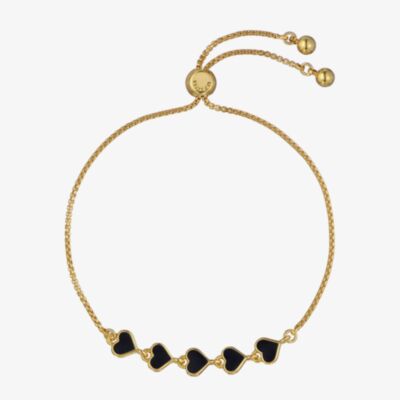 Ted Baker HARRIET Gold Tone Plated Black Enamel Heart Bracelet TBJ4214-02-05