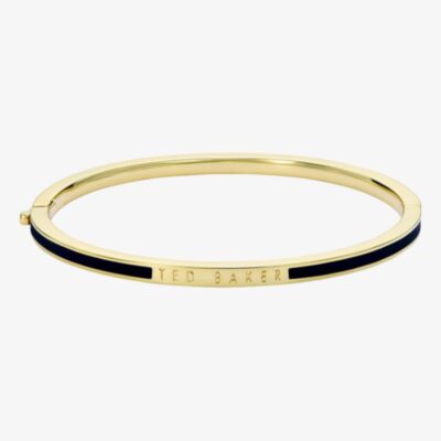 Ted Baker ROLEY Gold Tone Plated Black Enamel Bangle TBJ4163-02-05
