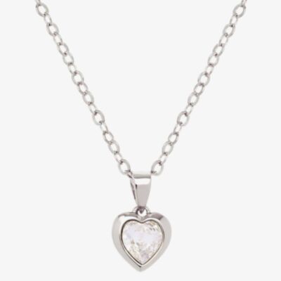 Ted Baker Hannela Silver Finish Crystal Heart Pendant TBJ1681-01-02