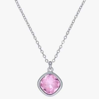 Ted Baker Crastel Silver Tone Pink Crystal Necklace TBJ3692-01-70