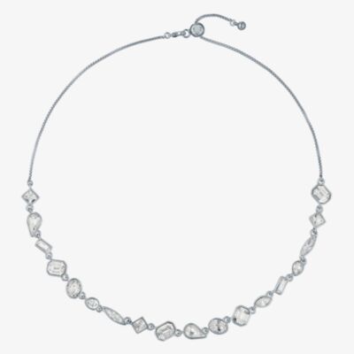 Ted Baker JULIE Silver Tone Plated Multi Cut Crystal Necklace TBJ4200-01-02