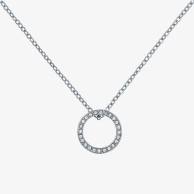 Ted Baker HERI Silver Tone Plated Crystal Open Circle Pendant TBJ4225-01-02