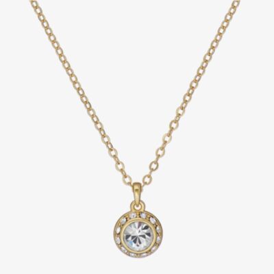Ted Baker SOLTELL Solitaire Sparkle Gold Tone & Crystal Pendant TBJ3695-02-02