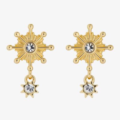 Ted Baker Celtis Crystal Star Gold Tone Dropper Earrings TBJ3495-02-02