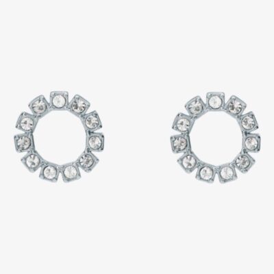 Ted Baker HALIANA Silver Tone Halo Crystal Stud Earrings TBJ3812-01-02