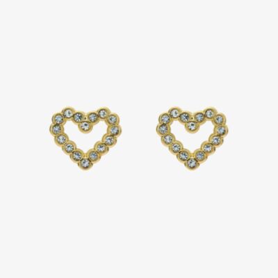 Ted Baker Amorina Rose Gold Tone Crystal Open Heart Stud Earrings TBJ3834-02-02