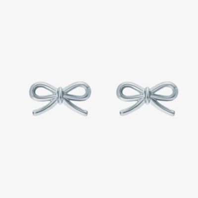 Ted Baker Brooke Silver Tone Mini Bow Stud Earrings TBJ4156-01-03