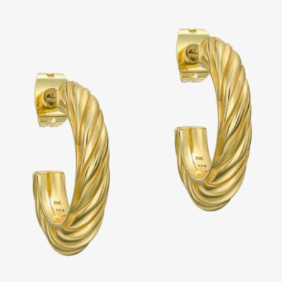 Ted Baker MELANIE Gold Tone Plated Twist Hoops Earrings TBJ4186-02-03