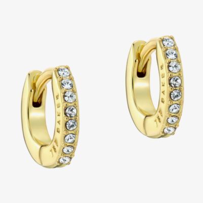 Ted Baker HETTIE Gold Tone Plated Crystal Huggie Hoop Earrings TBJ4161-02-02