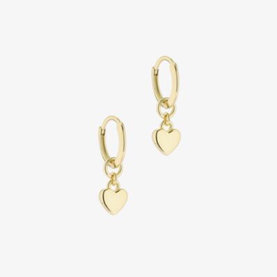 Ted Baker HARRYE Gold Tone Mini Heart Pendant Huggie Hoop Earrings TBJ2578-02-03