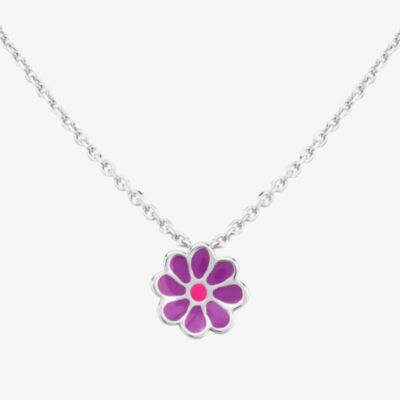 Fleur Kids Sterling Silver Purple Flower Pendant Necklace AZP030104P