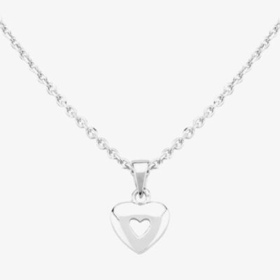 Fleur Kids Sterling Silver Heart Pendant Necklace ANP001304