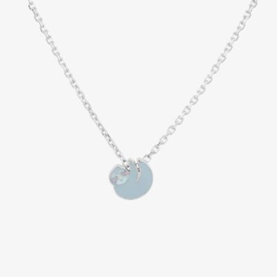 Fleur Kids Sterling Silver & Blue Enamel Sloth Necklace THB000804