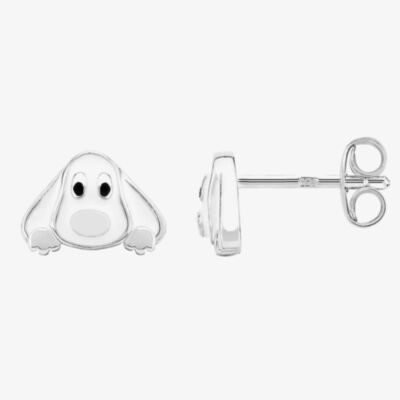 Fleur Kids Sterling Silver Dog Stud Earrings AZE291204