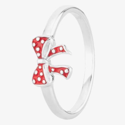 Fleur Kids Sterling Silver Red Enamel Bow Ring AZR145904 