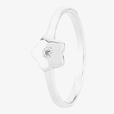 Fleur Kids Sterling Silver Cubic Zirconia Flower Ring AZR042204 