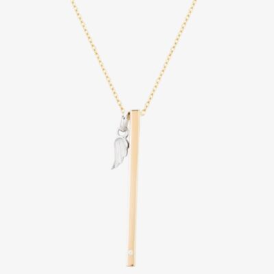Isabella Verona Gold tone Bar and Wing Pendant NES-971-1