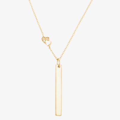 Isabella Verona Gold tone Heart Station Bar Pendant NES-974-2