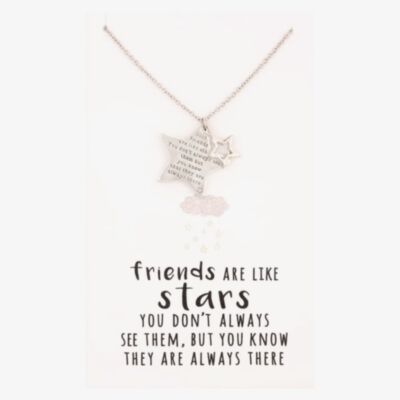 Sentiments Good Friends Engraved Star Pendant 18383