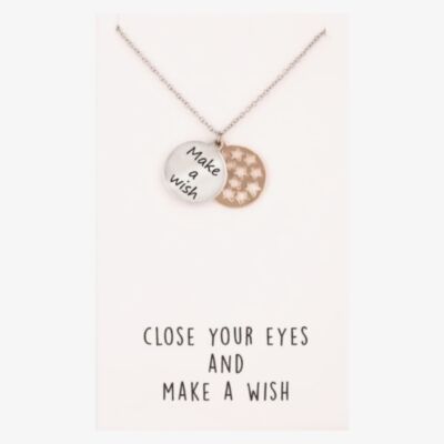 Sentiments Close Your Eyes and Make A Wish Two-Tone Pendant 18517