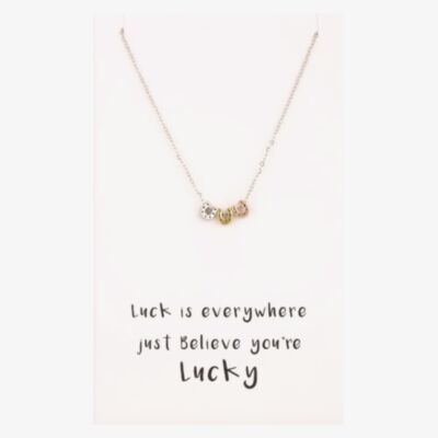 Sentiments Luck is Everywhere Multi-Tone Horseshoe Charm Necklace 18797