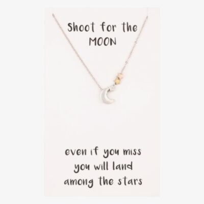 Sentiments Shoot for the Moon Multi-Tone Necklace 18790