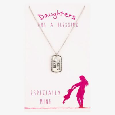 Sentiments Best Daughter Dog Tag Pendant 11635