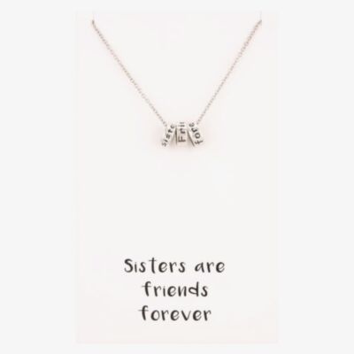 Sentiments Sisters Friends Forever Triple Ring Pendant 14145