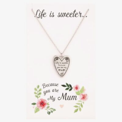 Sentiments Life Is Sweeter Mum Heart Pendant 11150