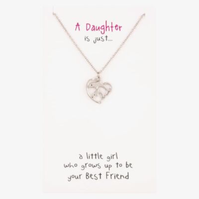 Sentiments Daughter Dolphin Heart Pendant 15955A