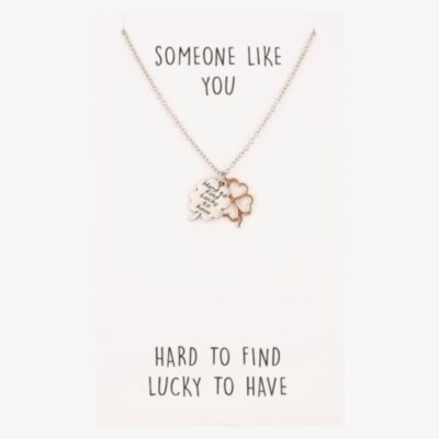 Sentiments Hard To Find Lucky To Have Clover Two-Tone Pendant 18551
