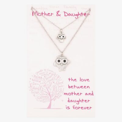 Sentiments Mother and Daughter Matching Owls Pendants 20083
