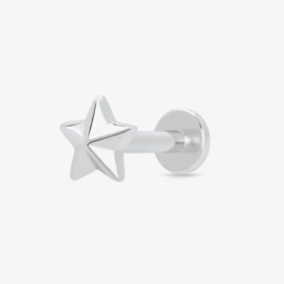 Scream Pretty Silver Rhodium Plated Star Single Stud Earrings SPS-34