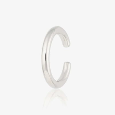 Scream Pretty Silver Rhodium Plated Plated Plain Single Ear Cuff Earrings SPECSS172