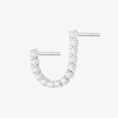 Scream Pretty Silver Rhodium Plated Tennis Chain Cubic Zirconia Double Stud Earrings SPS-53