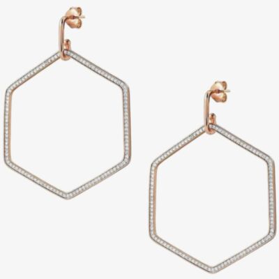 Nomination Emozioni Sterling Silver Cubic Zirconia Big Hexagon Earrings 147805/001