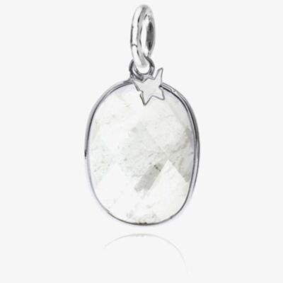 Chrysalis Silver Faceted Clear Crystal Oval Pendant CRPABS-CR