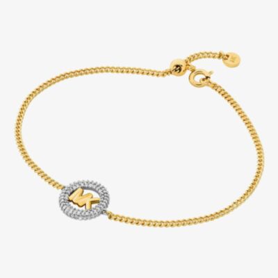 Michael Kors Gold Tone Cubic Zirconia Logo Bracelet MKJ8577931