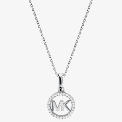 Michael Kors Custom Sterling Silver Logo Starter Necklace MKC1108AN040