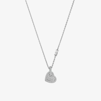 Michael Kors Love Sterling Silver Cubic Zirconia Heart Pendant Necklace MKC1747CZ040