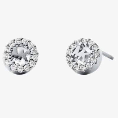 Michael Kors Custom Kors Sterling Silver Pave Logo Stud Earrings MKC1033AN040
