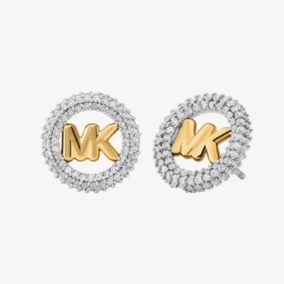 Michael Kors Gold Tone Cubic Zirconia Logo Stud Earrings MKJ8560931