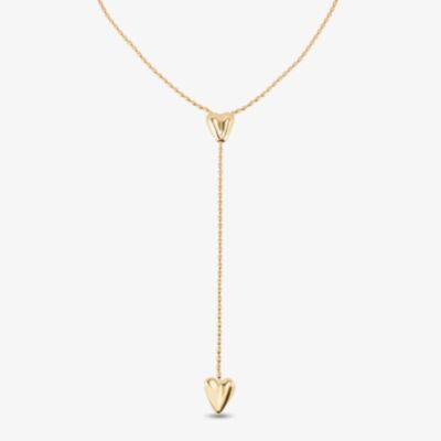 UNOde50 Cupido 18ct Gold Plated Two Hearts Y Shaped Adjustable Necklace COL1884ORO0000U