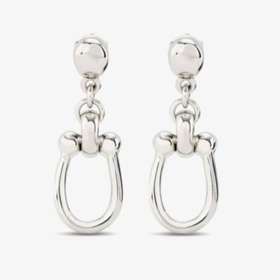 UNOde50 Serotonin Silver Plated Horseshoe Dropper Earrings PEN0944MTL0000U