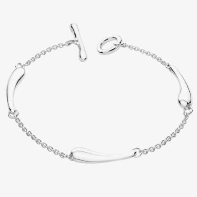 Lucy Quartermaine Silver Triple Drop T Bar Clasp Bracelet DB3