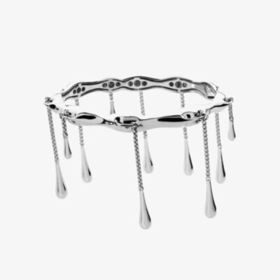 Lucy Quartermaine Silver Long Drop Bangle DBG1