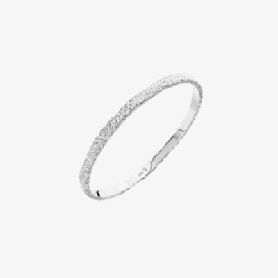 Lucy Quartermaine Silver Hula Textured Bangle HBG1