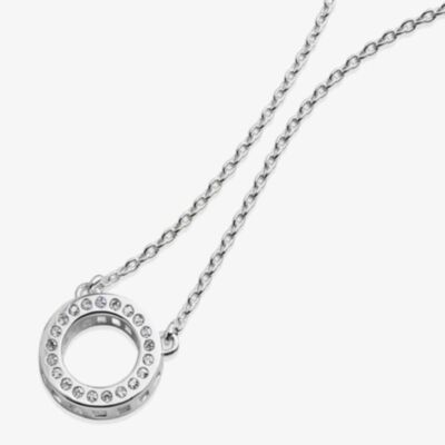 Lucy Quartermaine Silver White Topaz Halo Pendant Necklace ADP3